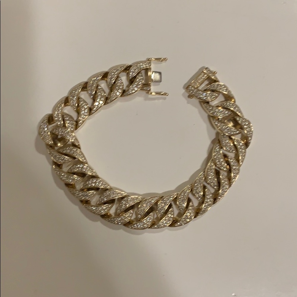 14kt gold men’s 7 carat bracelet 85 grams